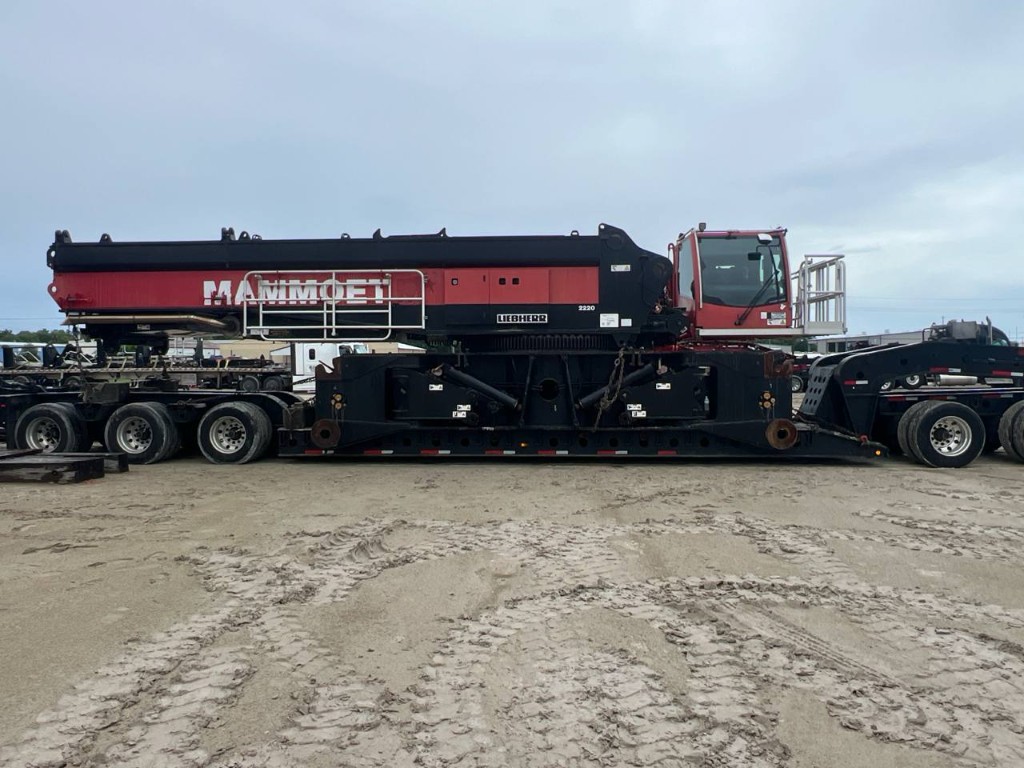 Liebherr crane on multi-axle RGN trailer