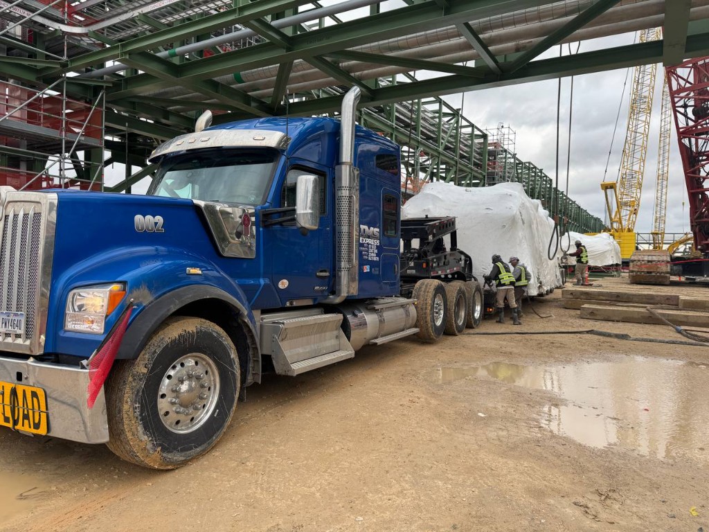 IMS Express truck and trailer in shop